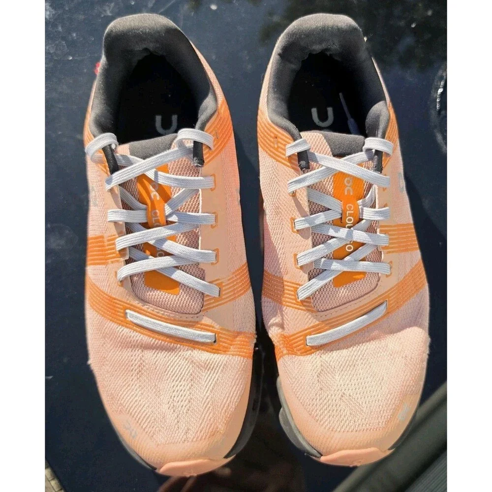 On Cloudgo 55.98622 Pink Black Lace Up Low Top Running Shoes, Womens Size 8.5